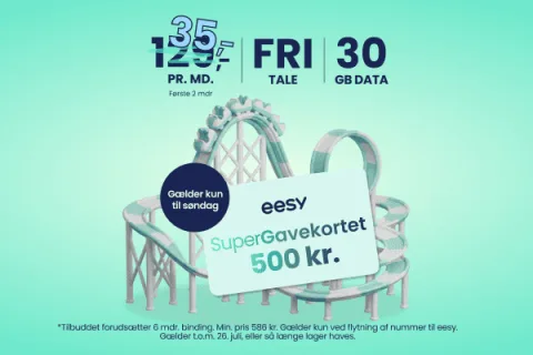 Få et gavekort på 500 kr. når du skifter til eesy