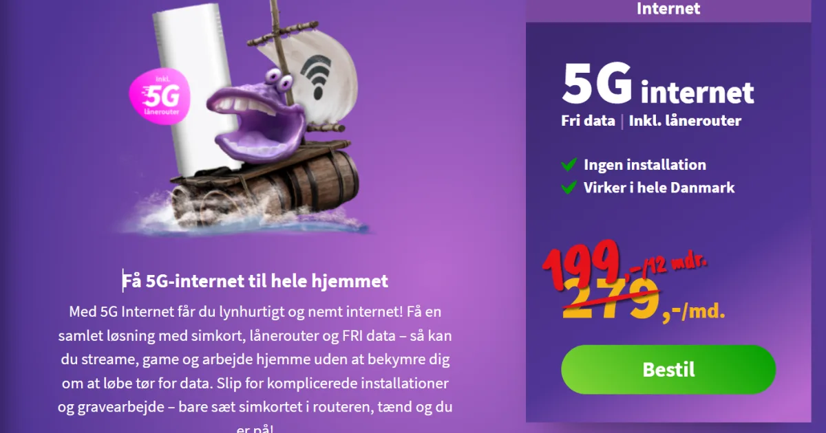 5G internet tilbud: OiSTER giver næsten 1.000 kr. i rabat
