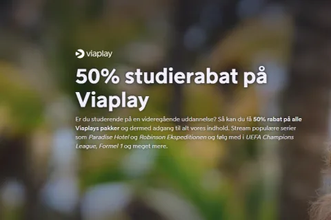 MEGA Studierabat på Viaplay: 50% rabat på ALLE pakker!